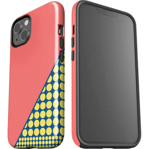 Coral Diagonal Split iPhone 15 Impact Case