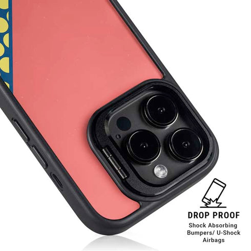 Coral Diagonal Split iPhone 15 Pro Max Kickstand Case