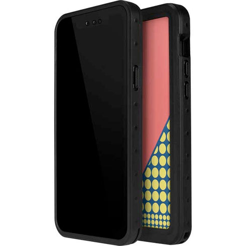 Coral Diagonal Split iPhone 15 Pro Waterproof Case