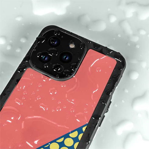 Coral Diagonal Split iPhone 15 Pro Waterproof Case