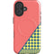 Coral Diagonal Split iPhone 16 Magsafe Impact Case