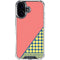 Coral Diagonal Split iPhone 16 Plus Clear Case