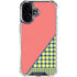 Coral Diagonal Split iPhone 16 Plus Clear Case