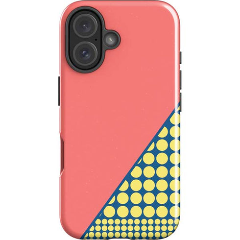 Coral Diagonal Split iPhone 16 Plus Impact Case
