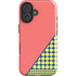 Coral Diagonal Split iPhone 16 Plus Impact Case