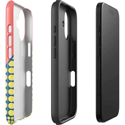 Coral Diagonal Split iPhone 16 Plus Impact Case