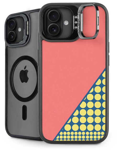 Coral Diagonal Split iPhone 16 Plus Kickstand Case