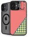 Coral Diagonal Split iPhone 16 Plus Kickstand Case