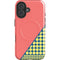 Coral Diagonal Split iPhone 16 Plus Magsafe Impact Case