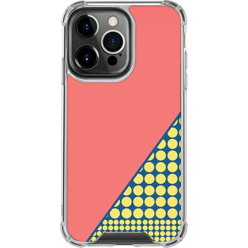 Coral Diagonal Split iPhone 16 Pro Clear Case