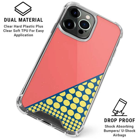 Coral Diagonal Split iPhone 16 Pro Clear Case