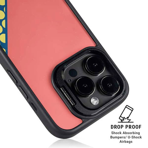 Coral Diagonal Split iPhone 16 Pro Kickstand Case