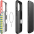 Coral Diagonal Split iPhone 16 Pro Magsafe Impact Case