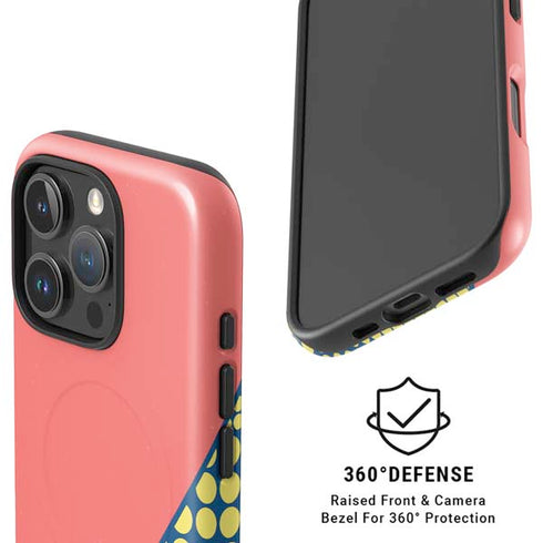 Coral Diagonal Split iPhone 16 Pro Magsafe Impact Case