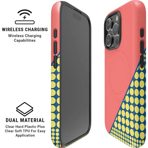 Coral Diagonal Split iPhone 16 Pro Magsafe Impact Case