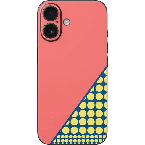 Coral Diagonal Split iPhone 16 Skin