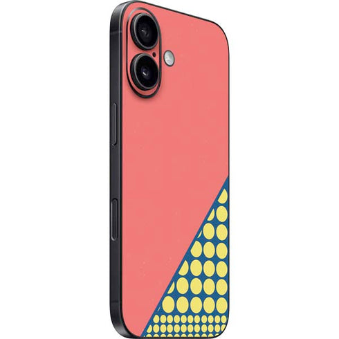 Coral Diagonal Split iPhone 16 Skin