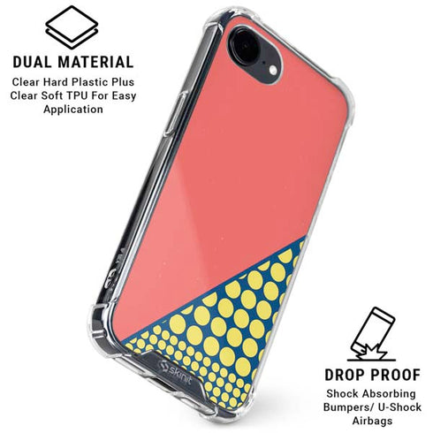 Coral Diagonal Split iPhone 16e Clear Case