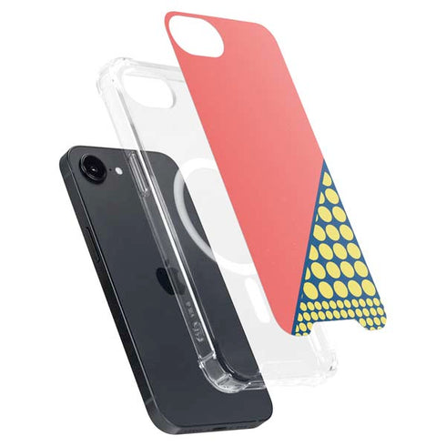 Coral Diagonal Split iPhone 16e MagSafe Case
