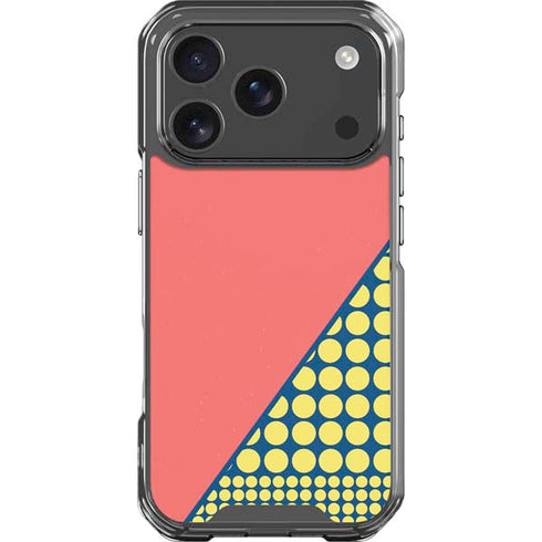 Coral Diagonal Split iPhone 18 Pro Clear Case