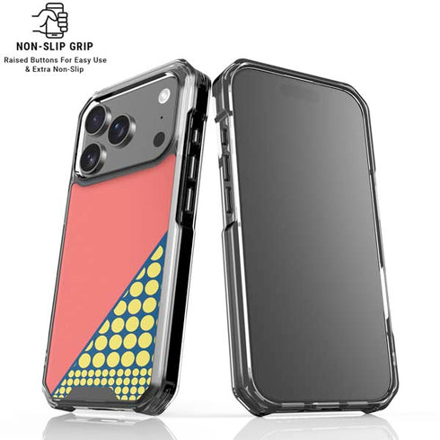 Coral Diagonal Split iPhone 18 Pro Clear Case
