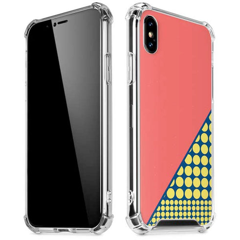 Coral Diagonal Split iPhone X/XS Clear Case