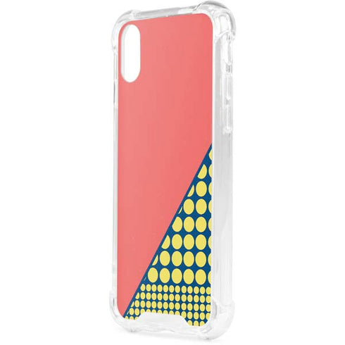 Coral Diagonal Split iPhone XS Clear Case