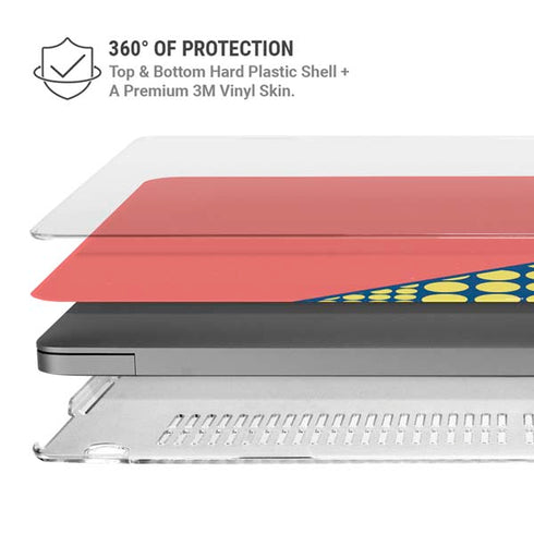 Coral Diagonal Split MacBook Pro 14in (2021-24) Case plus Skin