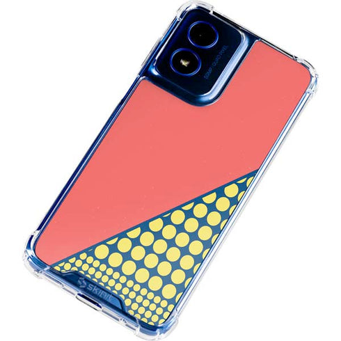 Coral Diagonal Split Moto G 5G (2024) Clear Case