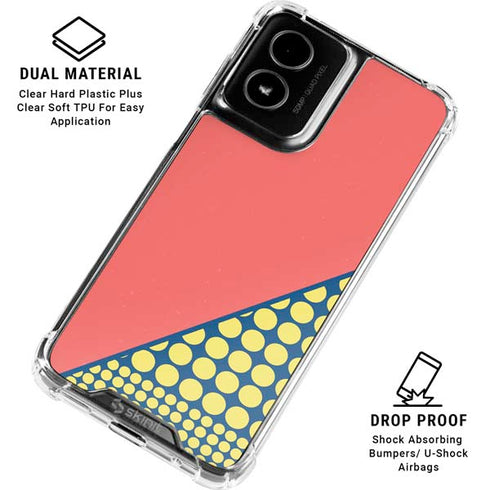 Coral Diagonal Split Moto G Power 5G (2024) Clear Case