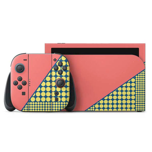 Coral Diagonal Split Nintendo Skins