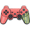 Coral Diagonal Split PS3 Dual Shock wireless controller Skin