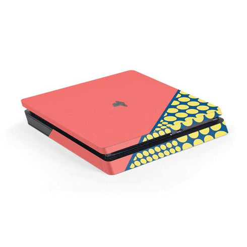 Coral Diagonal Split PS4 Slim Skin