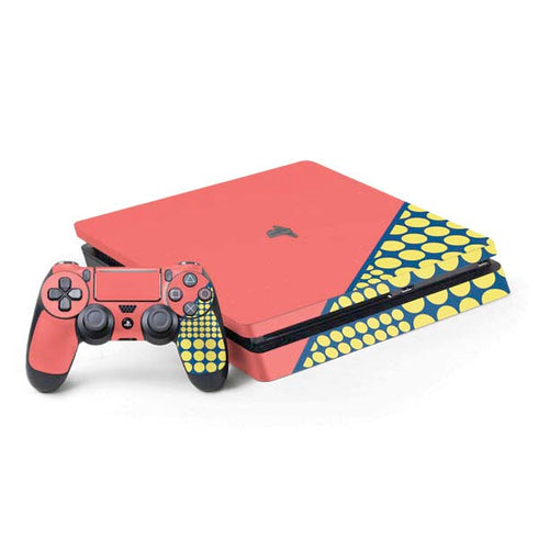 Coral Diagonal Split PlayStation PS4 Skins