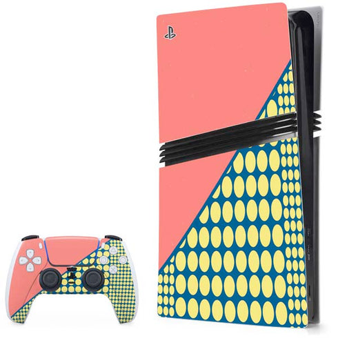 Coral Diagonal Split PlayStation PS5 Skins
