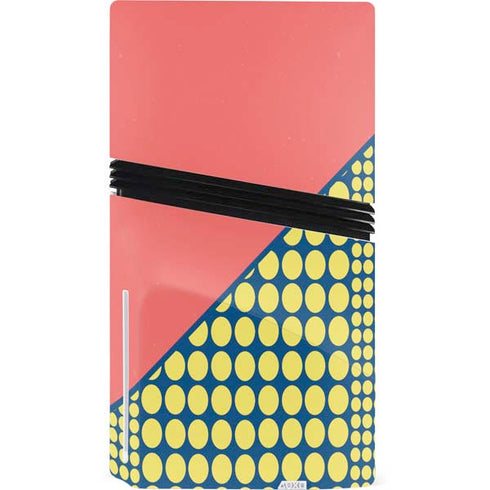 Coral Diagonal Split PS5 Pro Disk Console Skin