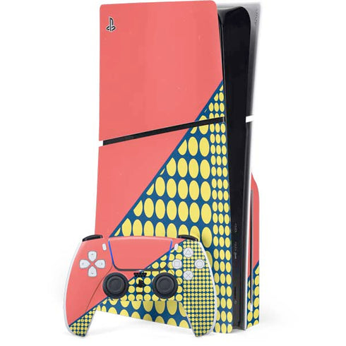 Coral Diagonal Split PlayStation PS5 Skins