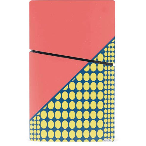 Coral Diagonal Split PS5 Slim Digital Edition Console Skin