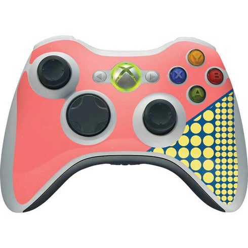 Coral Diagonal Split Xbox 360 Wireless Controller Skin