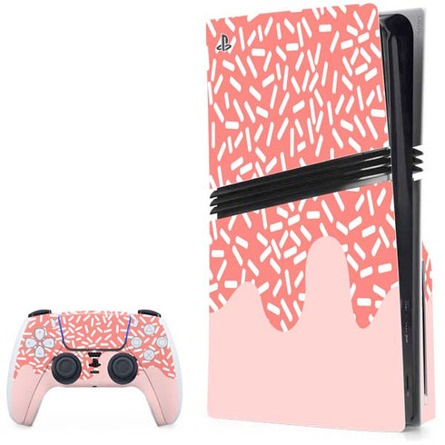 Coral Spring Sprinkles PS5 Pro Disk Bundle Skin