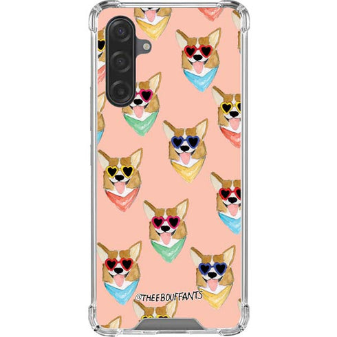 Bouffants and Broken Hearts Corgi Love Galaxy A17 Clear Case
