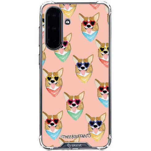 Bouffants and Broken Hearts Corgi Love Galaxy A36 5G Clear Case