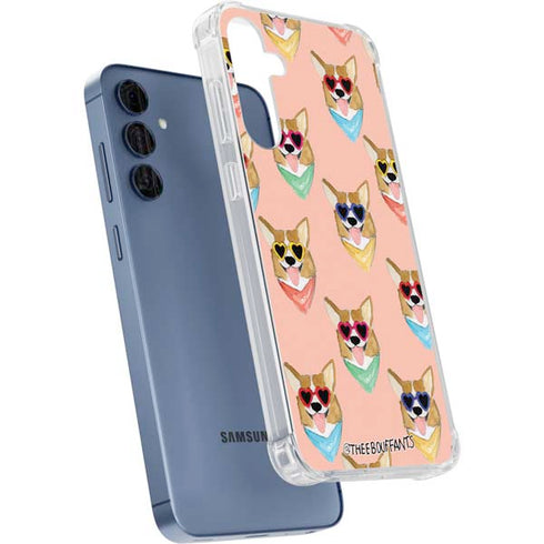 Bouffants and Broken Hearts Corgi Love Galaxy A55 5G Clear Case