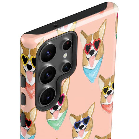 Bouffants and Broken Hearts Corgi Love Galaxy S23 Ultra Pro Case