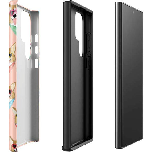 Bouffants and Broken Hearts Corgi Love Galaxy S23 Ultra Pro Case
