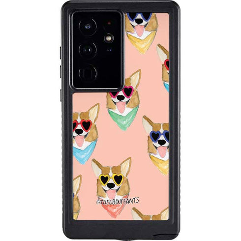 Bouffants and Broken Hearts Corgi Love Galaxy S24 Ultra Waterproof Case