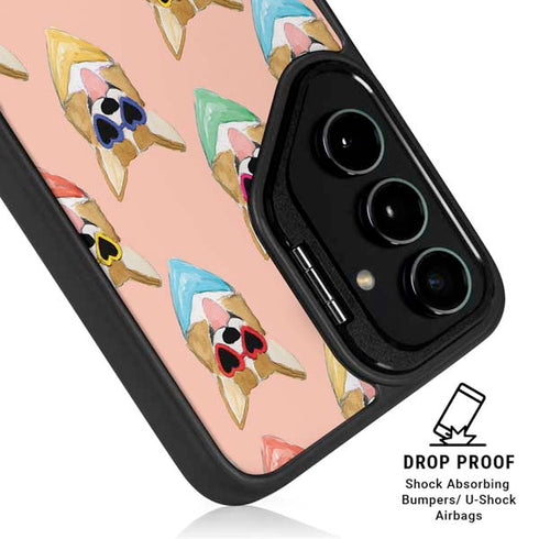 Bouffants and Broken Hearts Corgi Love Galaxy S25 FE Kickstand Case