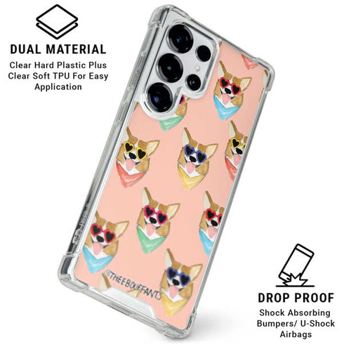 Bouffants and Broken Hearts Corgi Love Galaxy S25 Ultra Clear Case