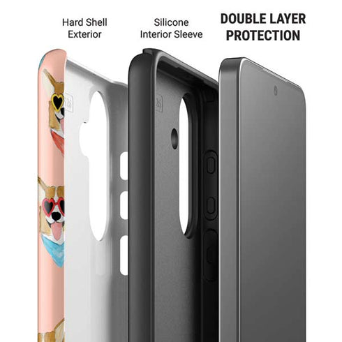 Bouffants and Broken Hearts Corgi Love Galaxy S26 Impact Case