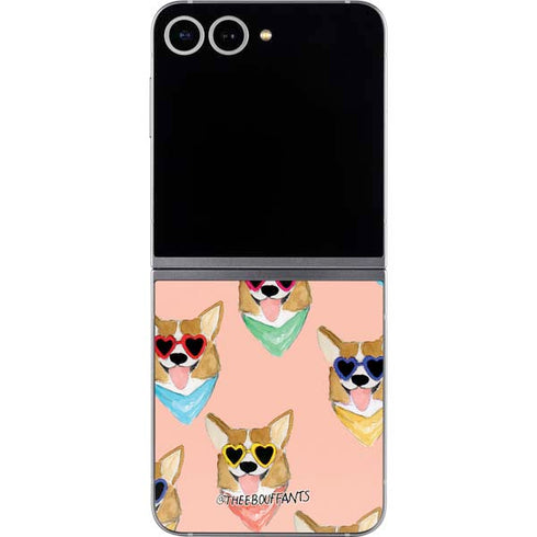 Bouffants and Broken Hearts Corgi Love Galaxy Z Flip6 Skin